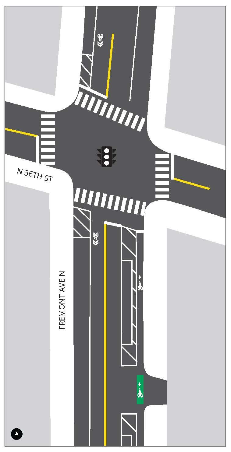 Fremont Ave N and N 36th St left turn changes
