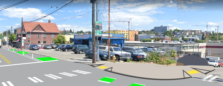 Mock image showing design of east side of 12th Ave S and S Weller St