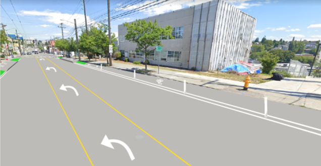 Mock image showing design of east side of 12th Ave S south of S Weller St