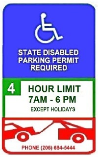 Handicapped Decal. 4x4 5 Pack (5-Decals) Handicap Sticker Access  Accessibility