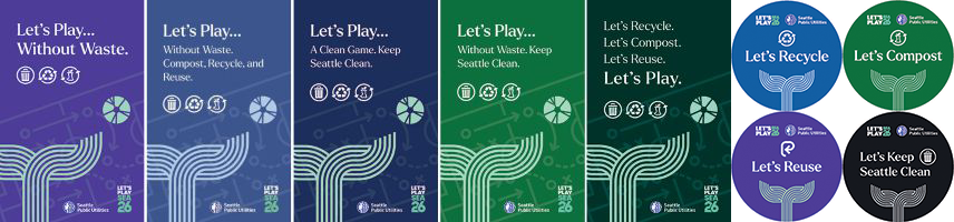Lets Play Without Waste campaign poster examples