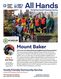 Flyer for Mt Baker cleanup event.