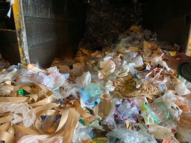 Photo of recycling facility sorting