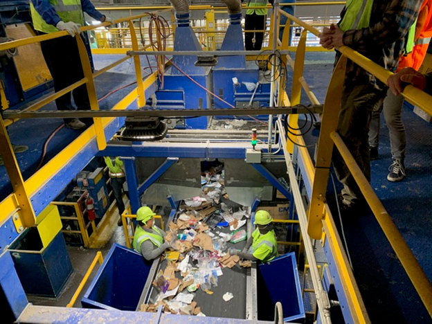 Photo of recycling facility sorting