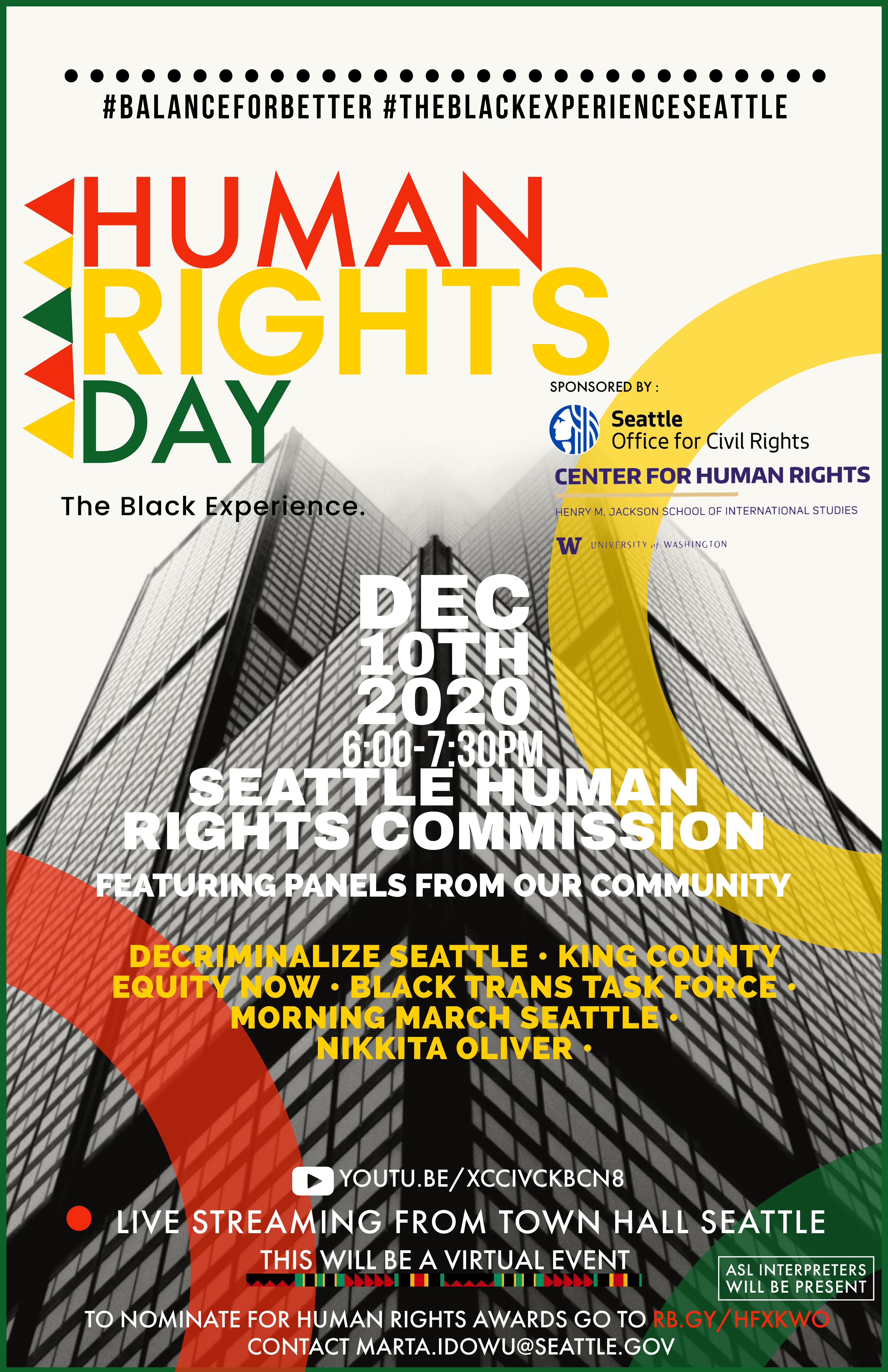 Flyer for 2020 Human Rights Day Celebration