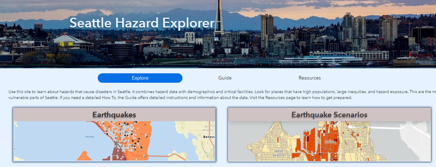 screen shot of Seattle Hazard Explorer