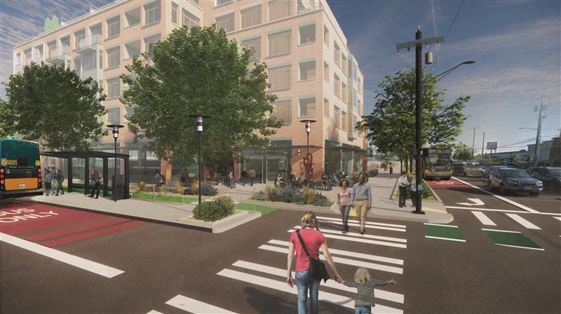 Rendering of building in Aurora