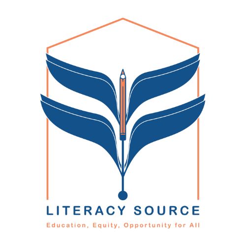 The blue and white Literacy Source Logo