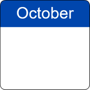 Calendar icon of the month of October 