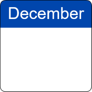 Calendar of month of December 