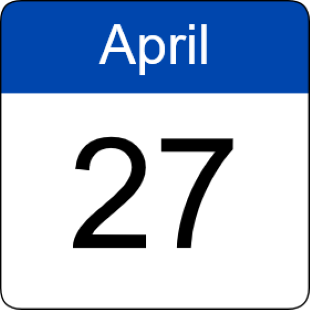 Calendar icon marking April 27