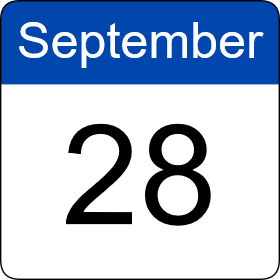 Calendar icon of September 28 date