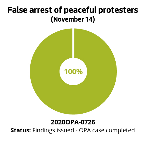 False arrest of peaceful protester (November 14)