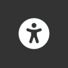 Icon of a person holding out their arms on a solid background