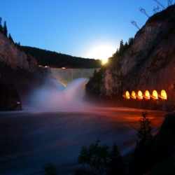 Boundary Dam at Night Photo