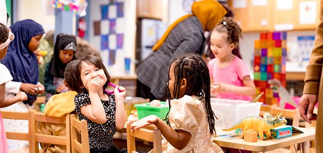 Children playing at preschool