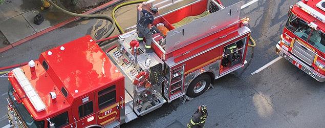 Overhead image of a Seattle Fire Department Truck