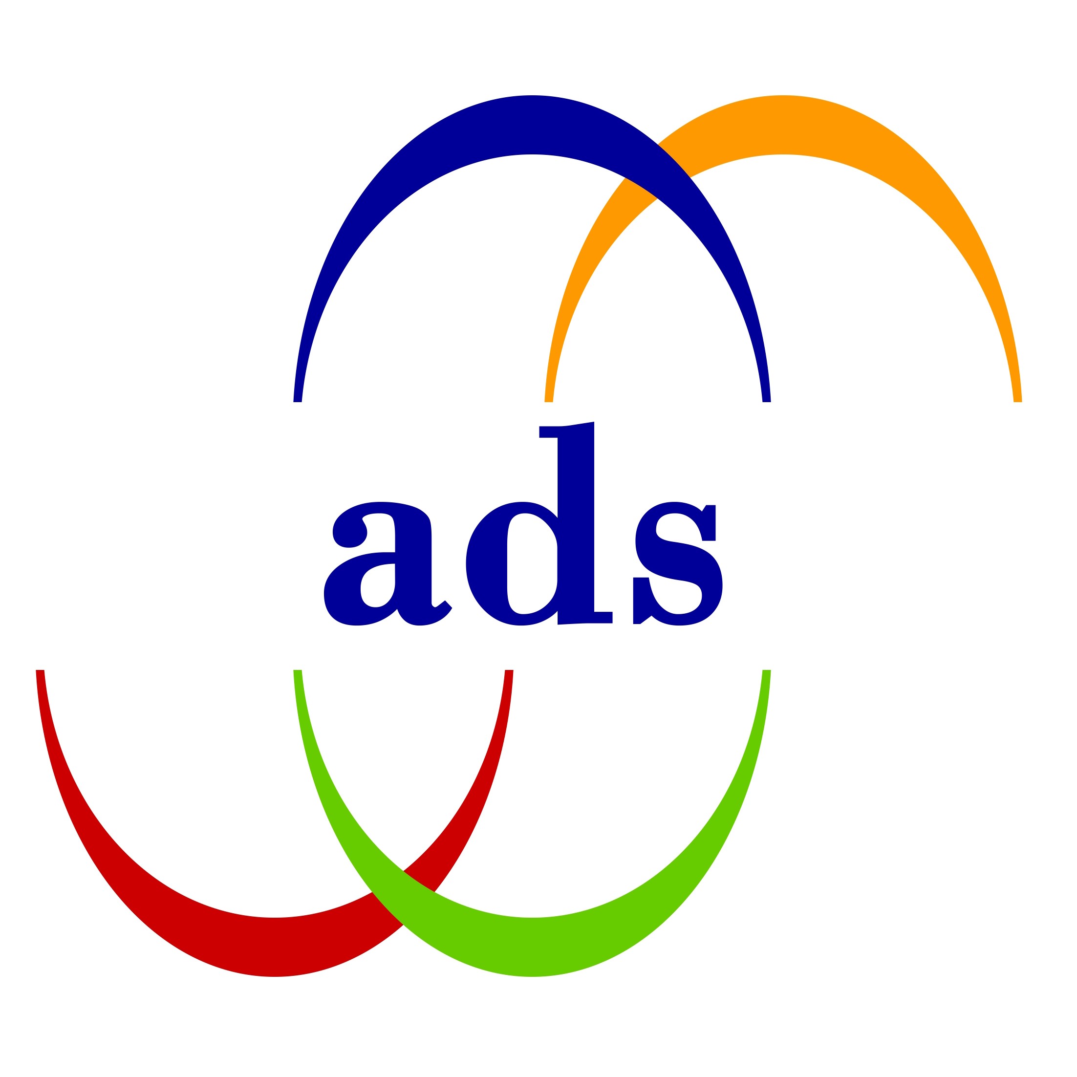 graphic from Aging and Disability Services logo showing letters surrounded by four graphic arcs in blue, orange, red and green