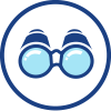 An icon displaying binoclars