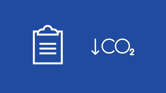 Clipboard and CO2 reduction icons