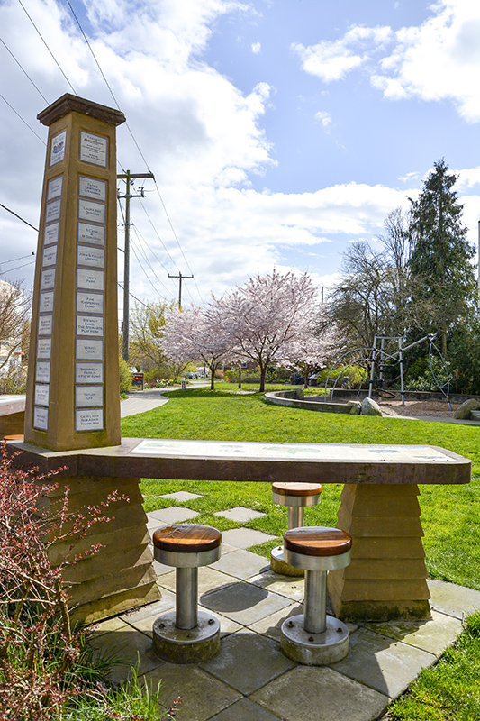 Ballard Corners Park stools and table - Photography by Marivic Pinedo