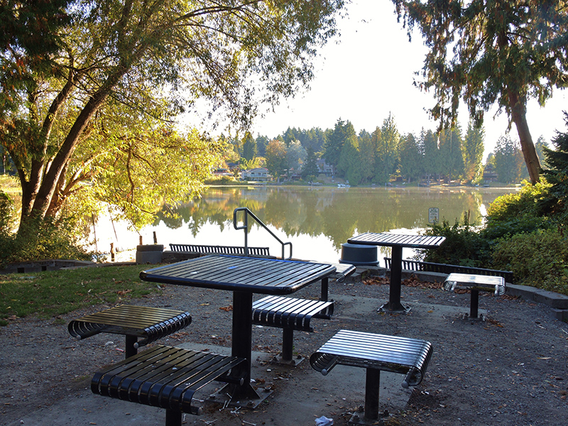 Tables at Haller Lake Street End
