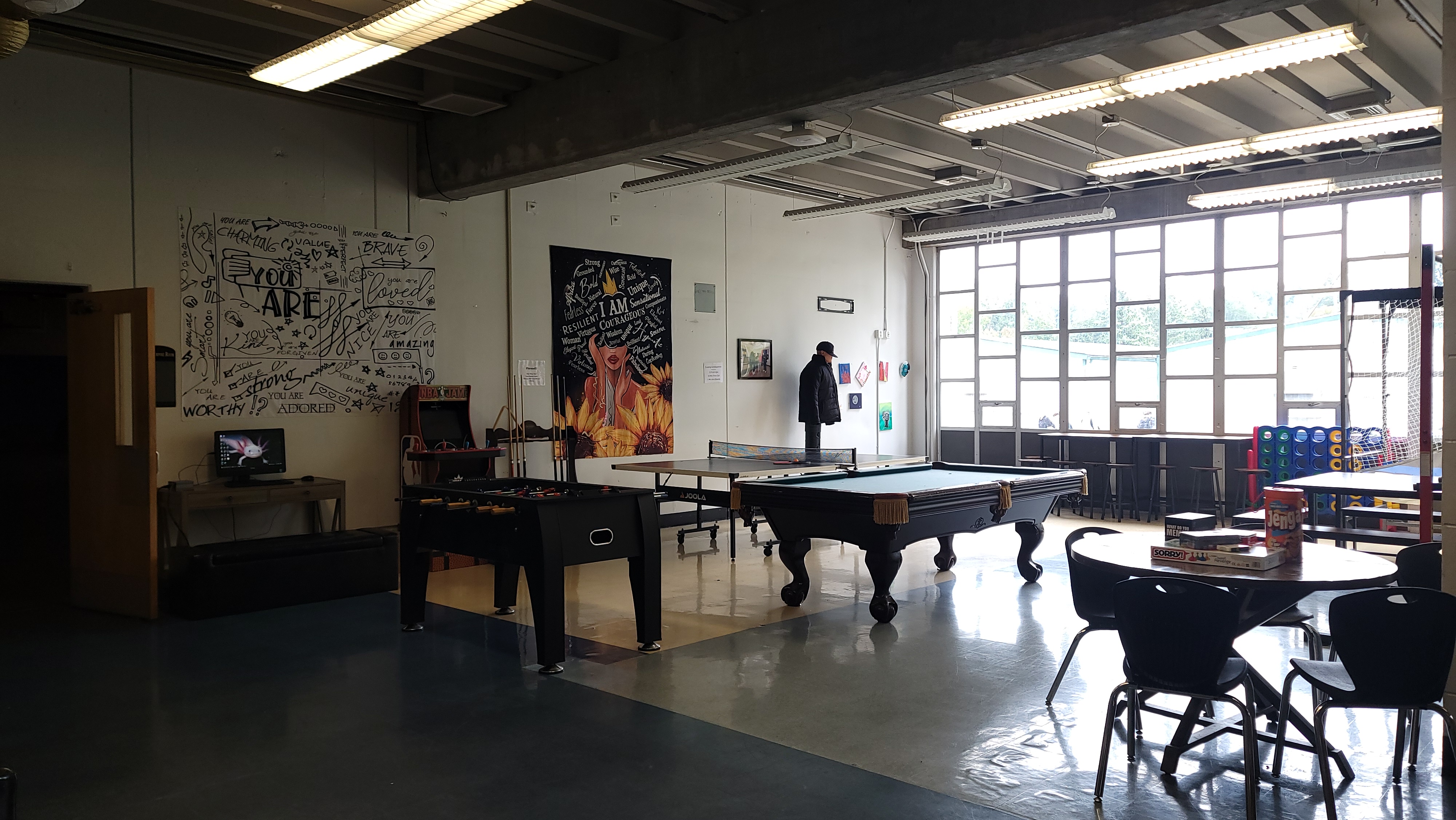 Game room at Meadowbrook Teen Life Center