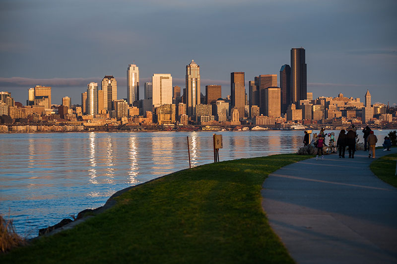 View of Seattle from Alki Beach