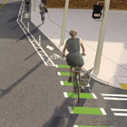 Rendering of bike lane, looking south from intersection of Eastlake Ave E, Roy Street and Lakeview Blvd.