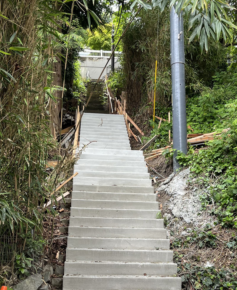 New stairs being put in on Bonair Dr. SW
