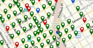 Close up of Leading Pedestrian Interval map