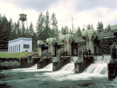 Lower Watershed: The Landsburg Diversion Dam releases 2/3 of the annual flow of the Cedar River to provide water for Lake Washington, the Hiram M. Chittenden Locks and four species of salmon.
