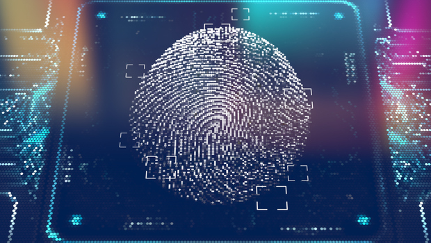 A digital thumbprint on a screen