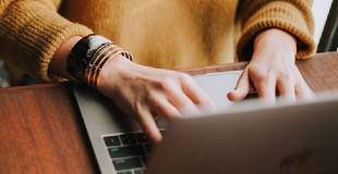 Person using a laptop computer