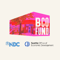 Business Community Ownership Fund, National Development Council, and Office of Economic Development logos on a beige background.